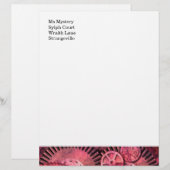 Steampink rosa Steampunk Briefbogen (Vorne/Hinten)