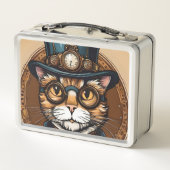 Steampkatzenkatze Vintage Lunchbox (Rückseite)