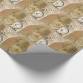 Steampman Gentleman Pocket Watch Wrapping Paper Geschenkpapier (Ecke)