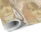 Steampman Gentleman Pocket Watch Wrapping Paper Geschenkpapier (Rolleneckpunkt)