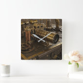 Steamponenstelle Quadratische Wanduhr (Zuhause)