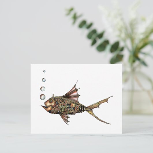 Steamponfisch Postkarte (Stehend Vorderseite)