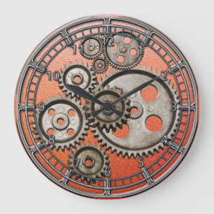 Steampongetriebe Motor Vintage Maschinenuhr Große Wanduhr