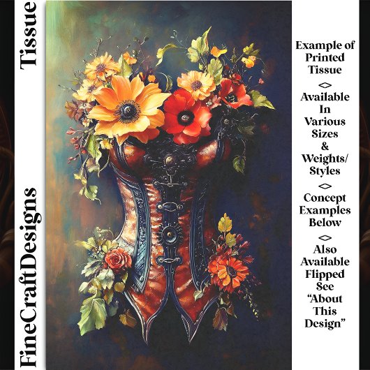 Steampton Autumn floral baskque DF7LF Decoupage Seidenpapier