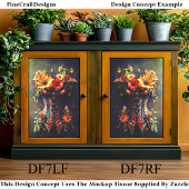 Steampton Autumn floral baskque DF7LF Decoupage Seidenpapier