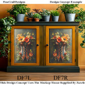 Steampton Autumn Floral Baskque DF7R Decoupage Seidenpapier