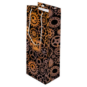 Steampton Rusty Gears Custom Monogram Block Geschenktüte Für Weinflaschen