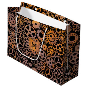 Steampton Rusty Gears Custom Monogram Block Große Geschenktüte