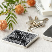 Steampton Silver Gears Square Schlüsselkette Schlüsselanhänger (Seite)