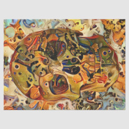 Steampton Skull Gold Decoupage Tissue Paper Seidenpapier