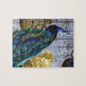 Steampuhr-Pfauengelbe Rosenzeit Puzzle (Horizontal)