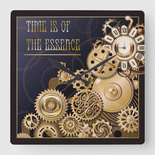 Steampuhr Quadratische Wanduhr (Vorderseite)