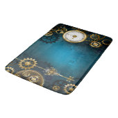 Steampun türkis Hintergrund mit Gears Badematte (Schrägansicht)