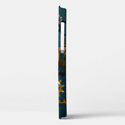 Steampun türkis Hintergrund mit Gears Case-Mate iPhone Hülle (Rückseite / Links)