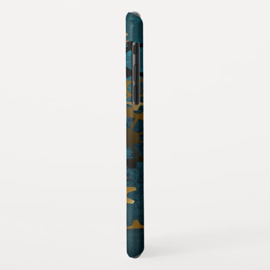 Steampun türkis Hintergrund mit Gears Case-Mate iPhone Hülle (Hinten/Links)