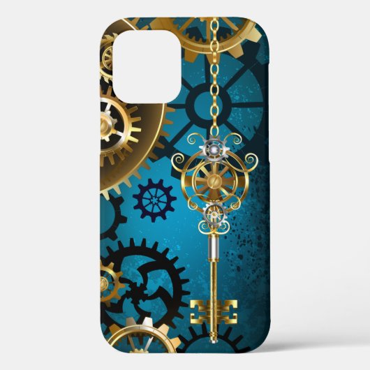 Steampun türkis Hintergrund mit Gears Case-Mate iPhone Hülle (Rückseite)