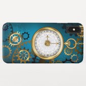Steampun türkis Hintergrund mit Gears Case-Mate iPhone Hülle (Rückseite (Horizontal))