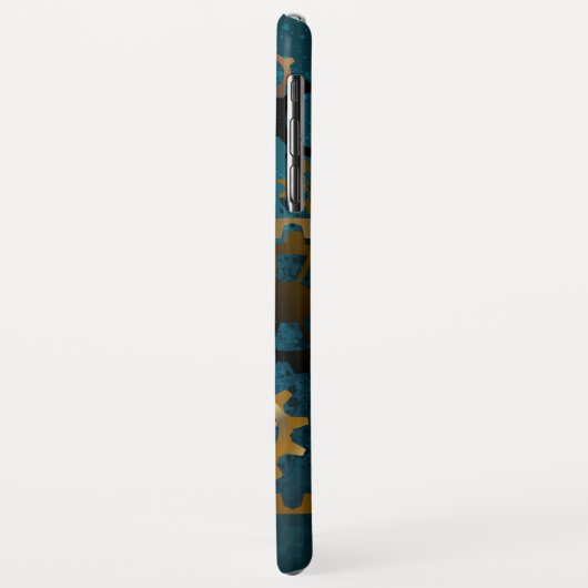 Steampun türkis Hintergrund mit Gears Case-Mate iPhone Hülle (Hinten/Links)