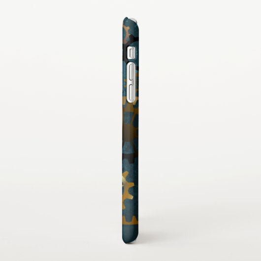 Steampun türkis Hintergrund mit Gears iPhone Hülle (Linke Seite)