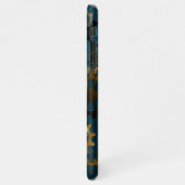 Steampun türkis Hintergrund mit Gears iPhone Hülle (Linke Seite)