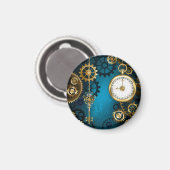 Steampun türkis Hintergrund mit Gears Magnet (Vorderseite/Rückseite)