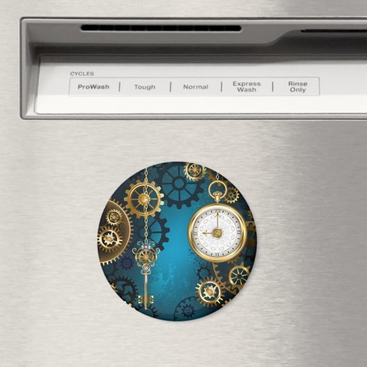 Steampun türkis Hintergrund mit Gears Magnet (In Situ (Geschirrspüler))
