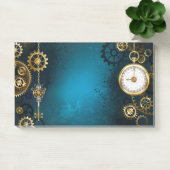 Steampun türkis Hintergrund mit Gears Post-it Klebezettel (Büro)