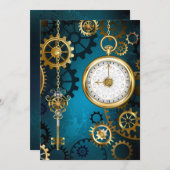 Steampun türkis Hintergrund mit Gears Programm (Vorne/Hinten)