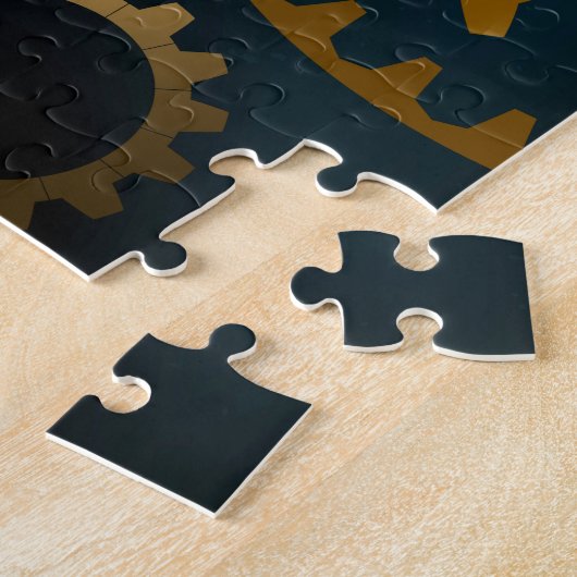 Steampun türkis Hintergrund mit Gears Puzzle (Seite)