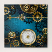 Steampun türkis Hintergrund mit Gears Puzzle (Horizontal)