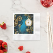 Steampun türkis Hintergrund mit Gears Serviette (Beispiel)