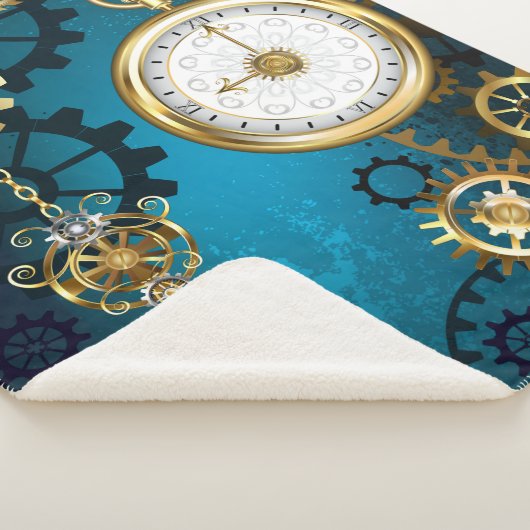 Steampun türkis Hintergrund mit Gears Sherpadecke (3/4)