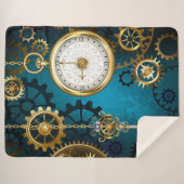 Steampun türkis Hintergrund mit Gears Sherpadecke (Vorderseite (Horizontal))