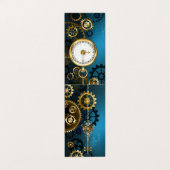 Steampun türkis Hintergrund mit Gears Visitenkarten (Außenseite Aufgefaltet)