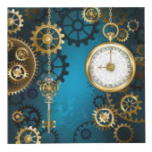 Steampun türkis Hintergrund mit Gears Würfel (Rechts)