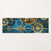 Steampun türkis Hintergrund mit Gears Yogamatte (Rückseite (Horizontal))