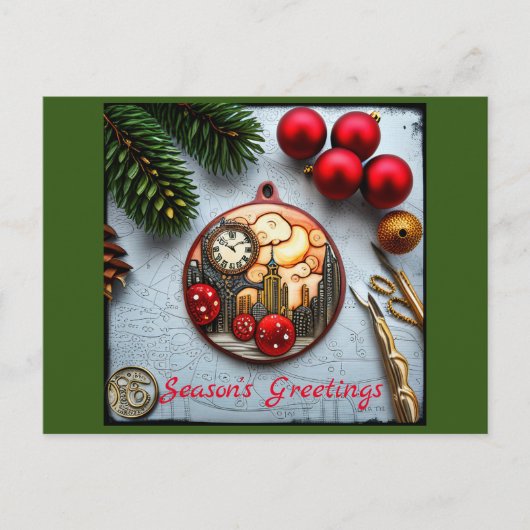 Steampunck Christmas Postkarte (Vorderseite)