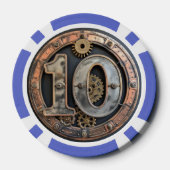 Steampunk $10 Poker Chip: Gearwork Currency Pokerchips (Rückseite)