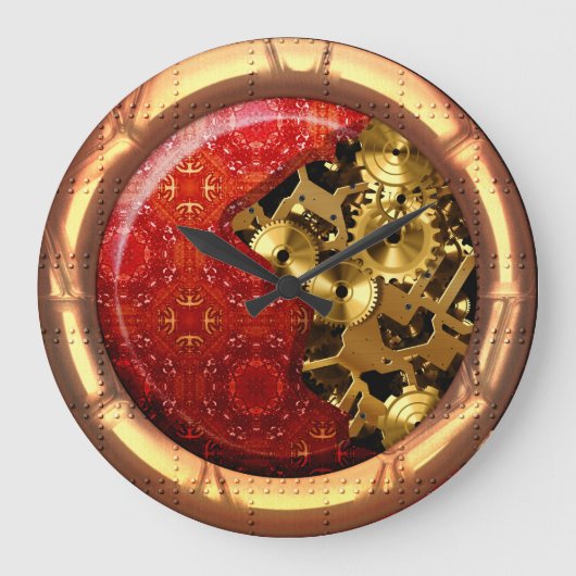 Steampunk 12A Wall Clock Options Große Wanduhr (Vorderseite)