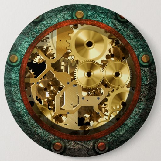 Steampunk 1B Knopf Button (Vorderseite)