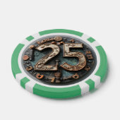 Steampunk $25 Poker Chip: Mechanisches Glück Pokerchips (Einzeln)