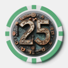 Steampunk $25 Poker Chip: Mechanisches Glück Pokerchips