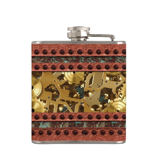 Steampunk 4A Wrapped Flask Options Flachmann (Rückseite)