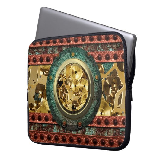 Steampunk 4B/4A Laptop-Sieb Laptopschutzhülle (Vorderseite Links)