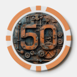 Steampunk $50 Poker Chip: Arcane Machina Pokerchips