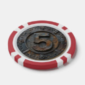 Steampunk $5 Poker Chip: Viktorianisches Glücksspi Pokerchips (Einzeln)
