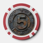 Steampunk $5 Poker Chip: Viktorianisches Glücksspi Pokerchips (Rückseite)