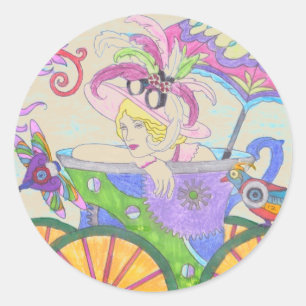 Steampunk 8 Seifenspender und Zahnbürstenhalter Runder Aufkleber