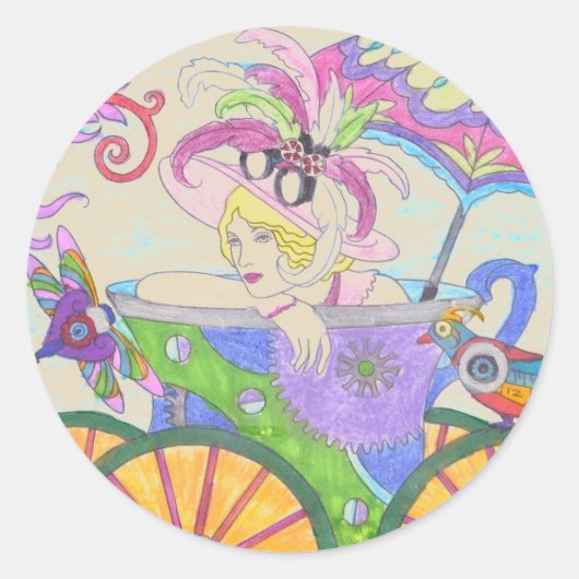 Steampunk 8 Seifenspender und Zahnbürstenhalter Runder Aufkleber (Vorderseite)