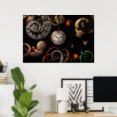 Steampunk - Abstrakt - Anfang und Ende Poster (Heimbüro)